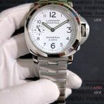 AAA Quality Panerai Luminor Marina 44mm Watch Stainless Steel White Face